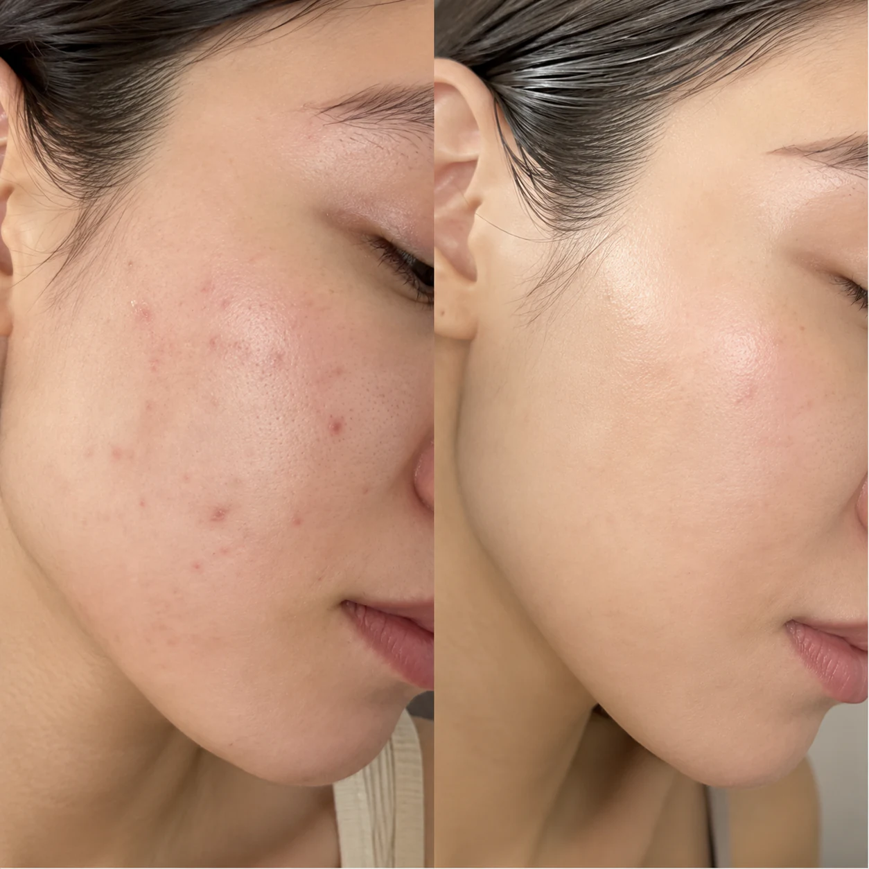 Calm, clear complexion after the Purifying Facial Treatment